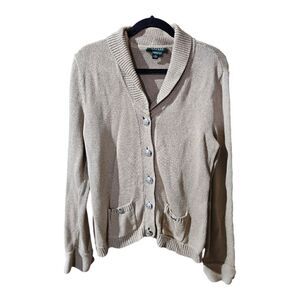 LAUREN RALPH LAUREN 100% Mercerized Cotton Sweater - Size Large